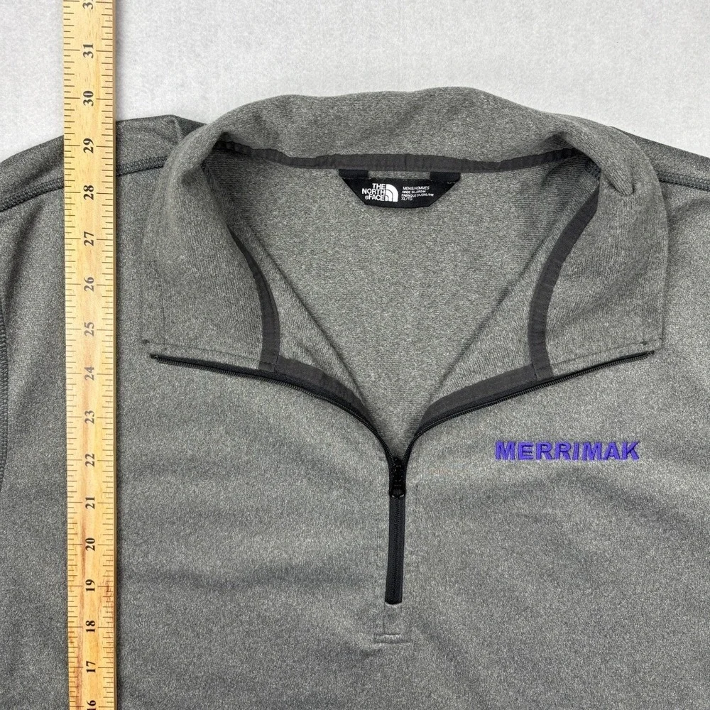 The‎ North Face Quarter Zip Mens XL Gray Merrimak Embroidered Pullover Shirt